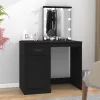 Fekete szerelt fa pipereasztal LED-del 90 x 50 x 132,5 cm