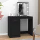 Fekete szerelt fa pipereasztal LED-del 90 x 50 x 132,5 cm