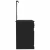 Fekete szerelt fa pipereasztal LED-del 90 x 50 x 132,5 cm