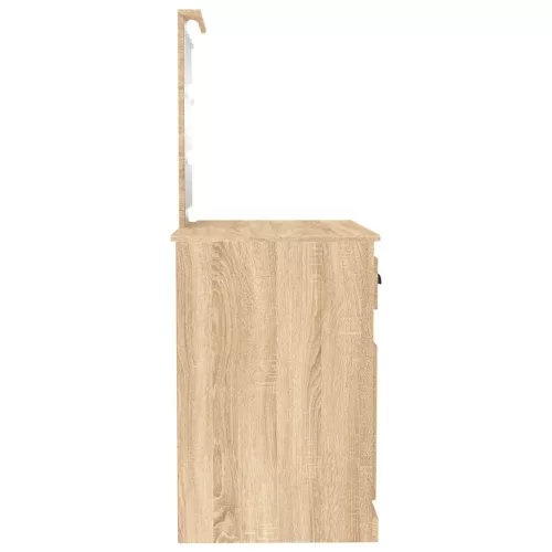 Sonoma tölgy színű LED-es fésülködőasztal 90x50x132,5 cm