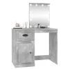 Betonszürke szerelt fa pipereasztal LED-del 90 x 50 x 132,5 cm