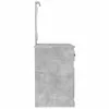 Betonszürke szerelt fa pipereasztal LED-del 90 x 50 x 132,5 cm