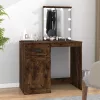 Füstös tölgy színű szerelt fa LED-es pipereasztal 90x50x132,5cm