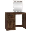 Füstös tölgy színű szerelt fa LED-es pipereasztal 90x50x132,5cm