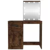 Füstös tölgy színű szerelt fa LED-es pipereasztal 90x50x132,5cm