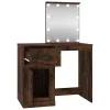 Füstös tölgy színű szerelt fa LED-es pipereasztal 90x50x132,5cm