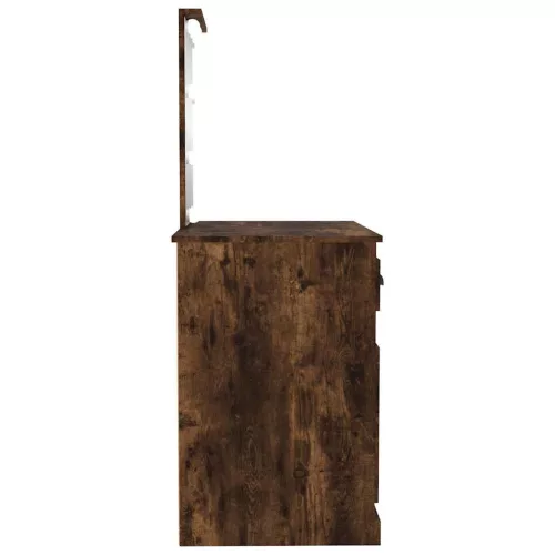 Füstös tölgy színű szerelt fa LED-es pipereasztal 90x50x132,5cm