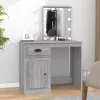 Szürke sonoma szerelt fa pipereasztal LED-del 90x50x132,5 cm