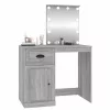 Szürke sonoma szerelt fa pipereasztal LED-del 90x50x132,5 cm