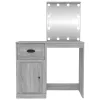 Szürke sonoma szerelt fa pipereasztal LED-del 90x50x132,5 cm