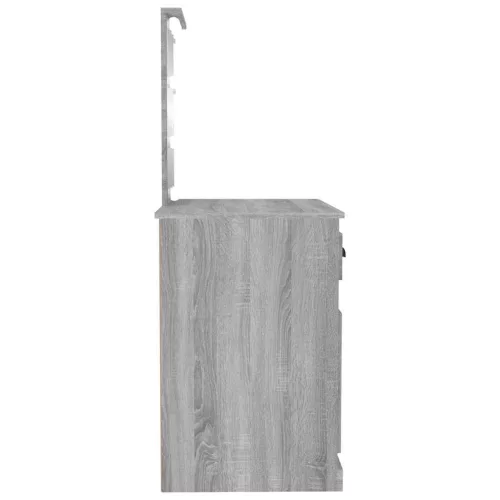 Szürke sonoma szerelt fa pipereasztal LED-del 90x50x132,5 cm