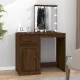 Barna tölgyszínű szerelt fa pipereasztal LED-del 90x50x132,5 cm