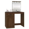 Barna tölgyszínű szerelt fa pipereasztal LED-del 90x50x132,5 cm