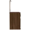 Barna tölgyszínű szerelt fa pipereasztal LED-del 90x50x132,5 cm
