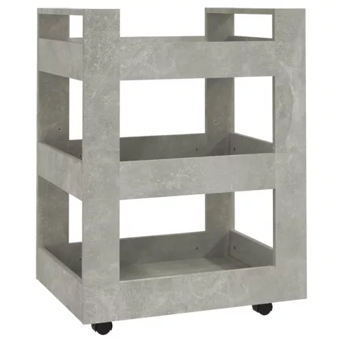 Betonszürke szerelt fa zsúrkocsi 60 x 45 x 80 cm