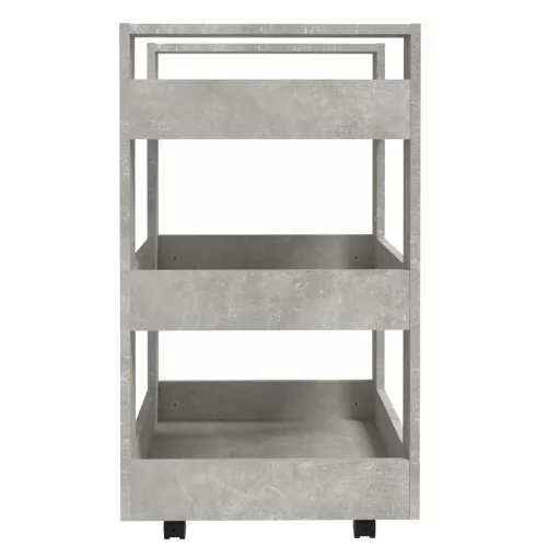 Betonszürke szerelt fa zsúrkocsi 60 x 45 x 80 cm