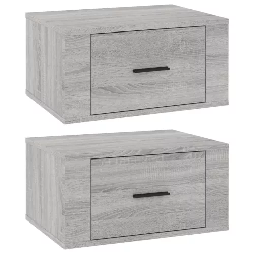 2 db szürke sonoma falra szerelhető éjjeliszekrény 50x36x25 cm