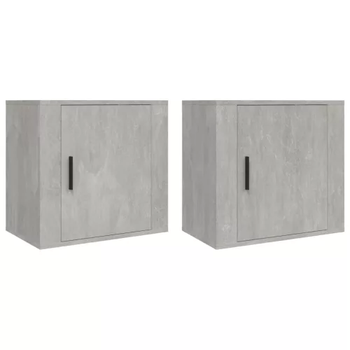 2 db betonszürke falra szerelhető éjjeliszekrény 50x30x47 cm
