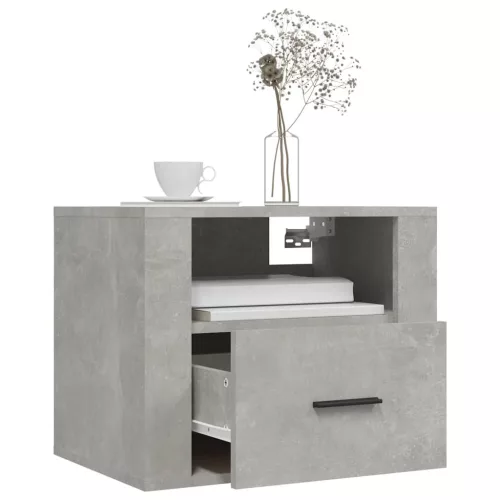 2 db betonszürke falra szerelhető éjjeliszekrény 50x36x40 cm