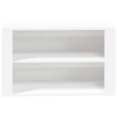 Fehér szerelt fa cipőtartó 75x35x45 cm