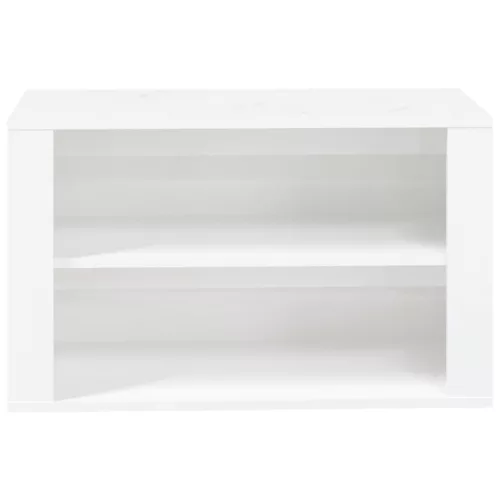 Magasfényű fehér szerelt fa cipőtartó 75 x 35 x 45 cm
