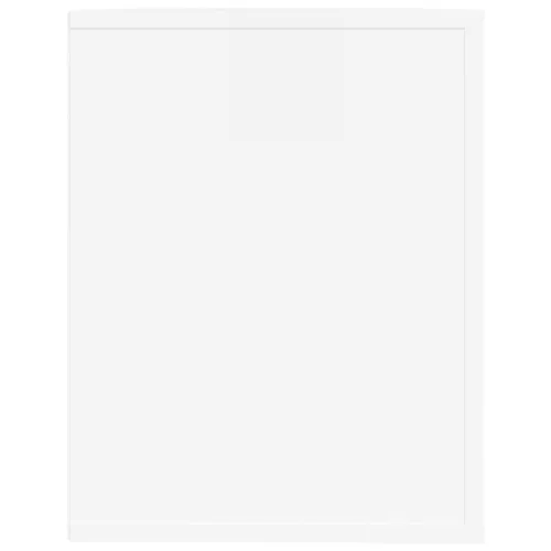 Magasfényű fehér szerelt fa cipőtartó 75 x 35 x 45 cm