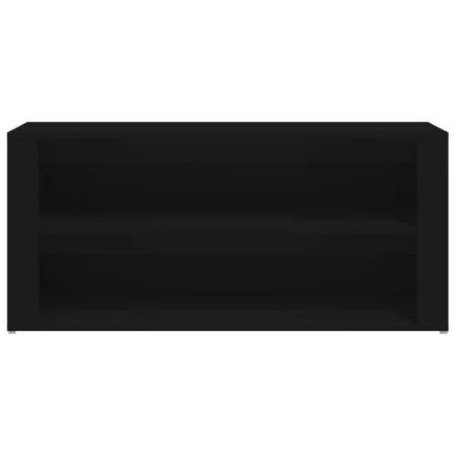 Fekete szerelt fa cipőtartó 100x35x45 cm