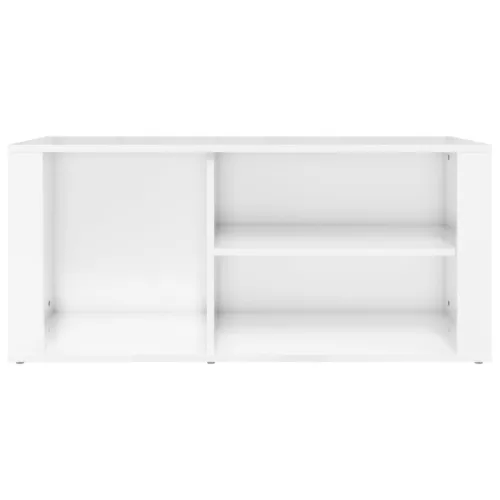 Magasfényű fehér szerelt fa cipőszekrény 100x35x45 cm