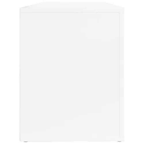 Magasfényű fehér szerelt fa cipőszekrény 100x35x45 cm