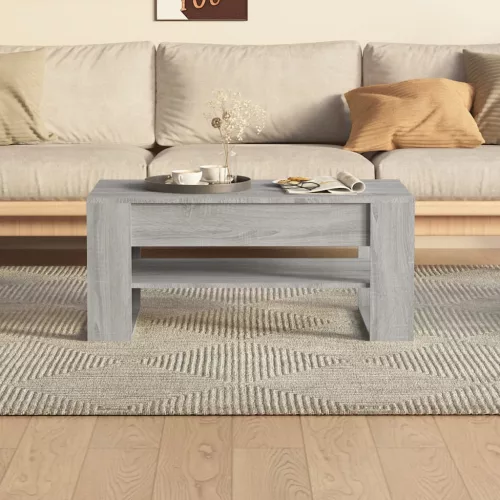 Szürke sonoma színű szerelt fa dohányzóasztal 102 x 55 x 45 cm