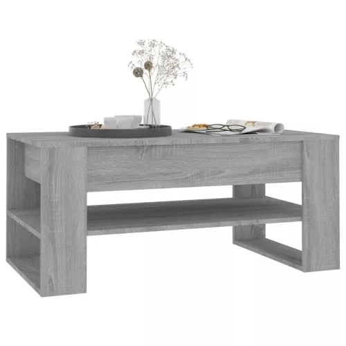 Szürke sonoma színű szerelt fa dohányzóasztal 102 x 55 x 45 cm