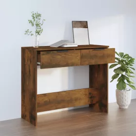   Füstös tölgyszínű szerelt fa tálalóasztal 90 x 36 x 75 cm