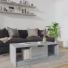 Szürke sonoma színű szerelt fa dohányzóasztal 102 x 50 x 36 cm