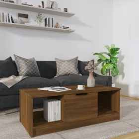   Barna tölgyszínű szerelt fa dohányzóasztal 102 x 50 x 36 cm