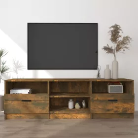   Füstös tölgy színű szerelt fa TV-szekrény 150 x 33,5 x 45 cm