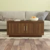 Barna tölgyszínű szerelt fa dohányzóasztal 102 x 50 x 45 cm