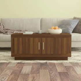  Barna tölgyszínű szerelt fa dohányzóasztal 102 x 50 x 45 cm