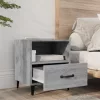 Szürke sonoma színű szerelt fa éjjeliszekrény