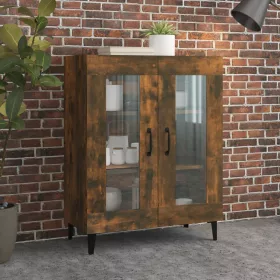   Füstös tölgy színű szerelt fa tálalószekrény 69,5 x 34 x 90 cm