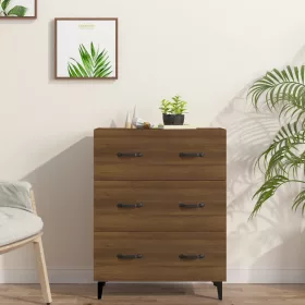   Barna tölgy színű szerelt fa tálalószekrény 69,5 x 34 x 90 cm