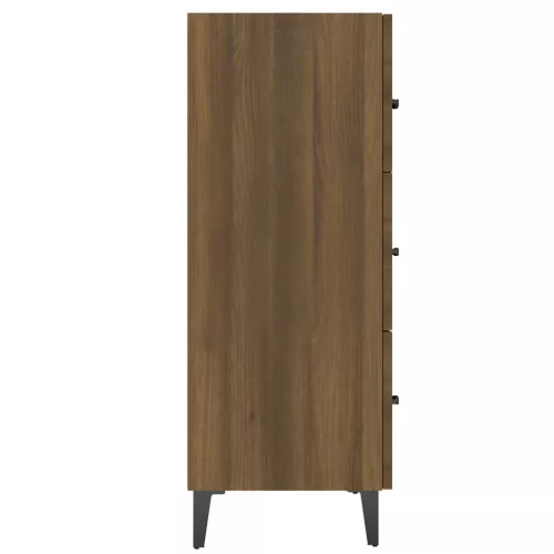 Barna tölgy színű szerelt fa tálalószekrény 69,5 x 34 x 90 cm