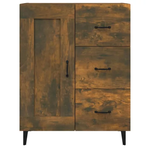Füstös tölgy színű szerelt fa tálalószekrény 69,5 x 34 x 90 cm