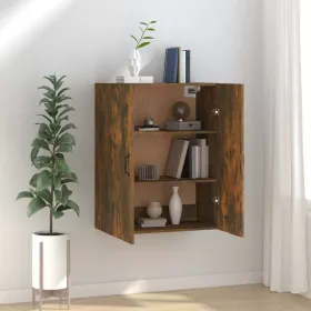   Füstös tölgy színű szerelt fa függőszekrény 69,5 x 34 x 90 cm
