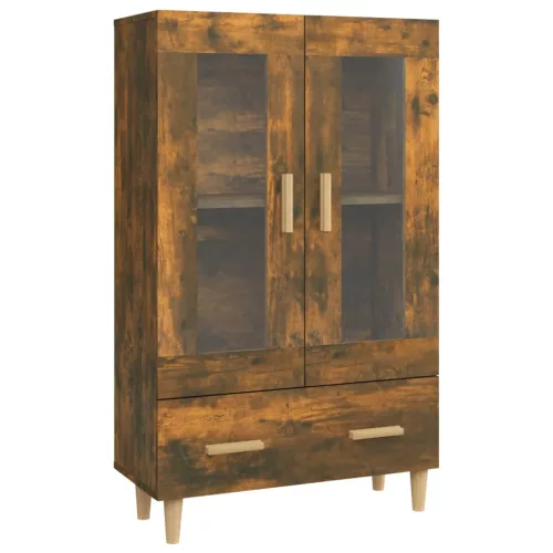 Füstös tölgy színű szerelt fa magasszekrény 70 x 31 x 115 cm