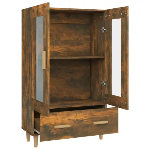 Füstös tölgy színű szerelt fa magasszekrény 70 x 31 x 115 cm