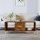 Füstös tölgy színű szerelt fa dohányzóasztal 102 x 50 x 40 cm