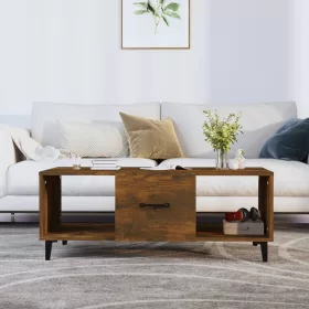   Füstös tölgy színű szerelt fa dohányzóasztal 102 x 50 x 40 cm