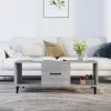 Szürke sonoma színű szerelt fa dohányzóasztal 102 x 50 x 40 cm