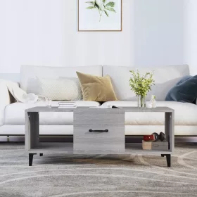   Szürke sonoma színű szerelt fa dohányzóasztal 102 x 50 x 40 cm