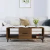 Barna tölgy színű szerelt fa dohányzóasztal 102 x 50 x 40 cm